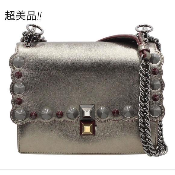 Fendi Canai Studded Leather Shoulder Bag - Picture 11 of 16